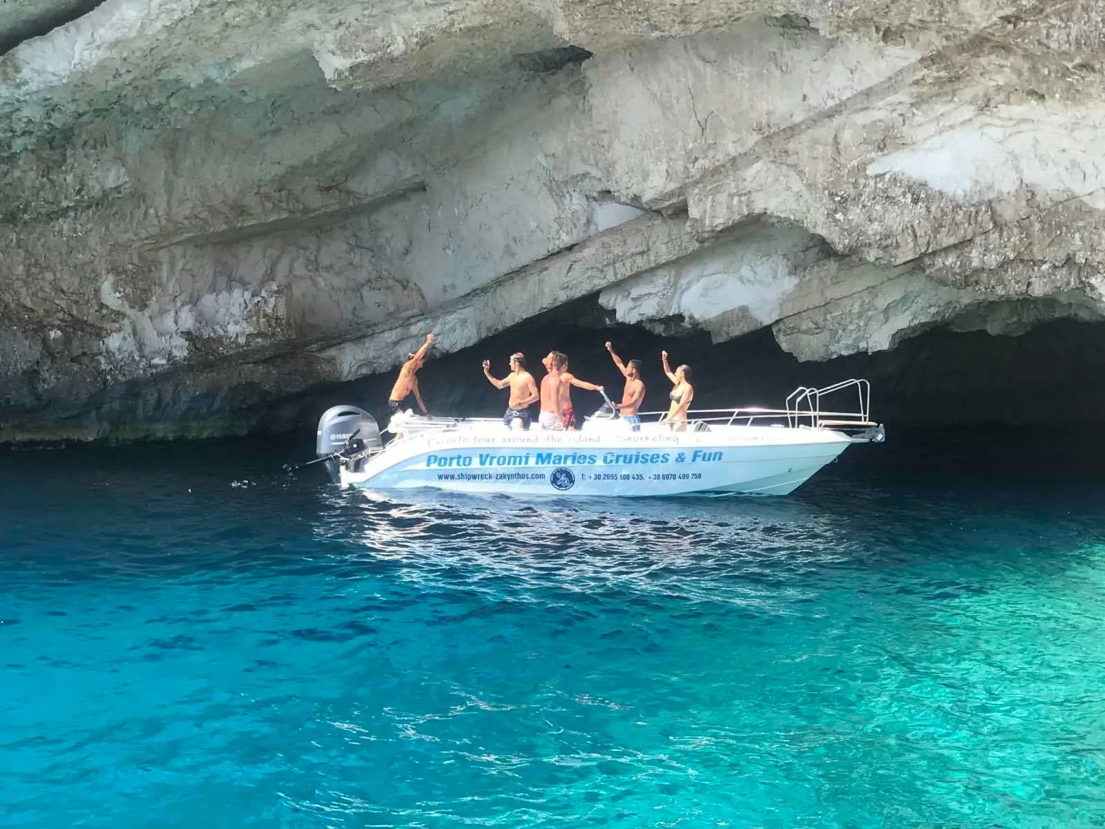 Deep clear water beneath the west-coast limestone walls
