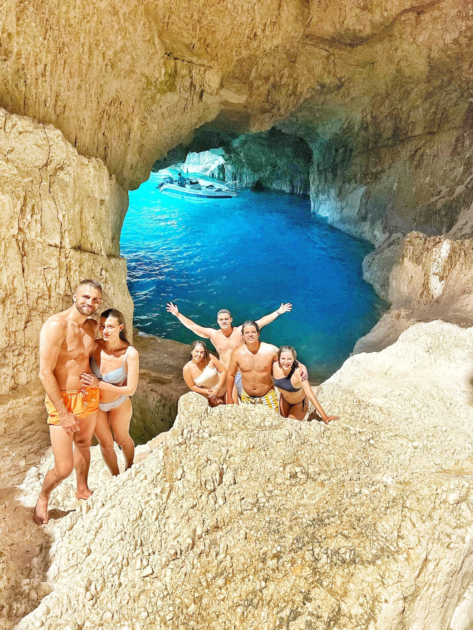 Sea cave entrance reached on the Porto Vromi boat leg